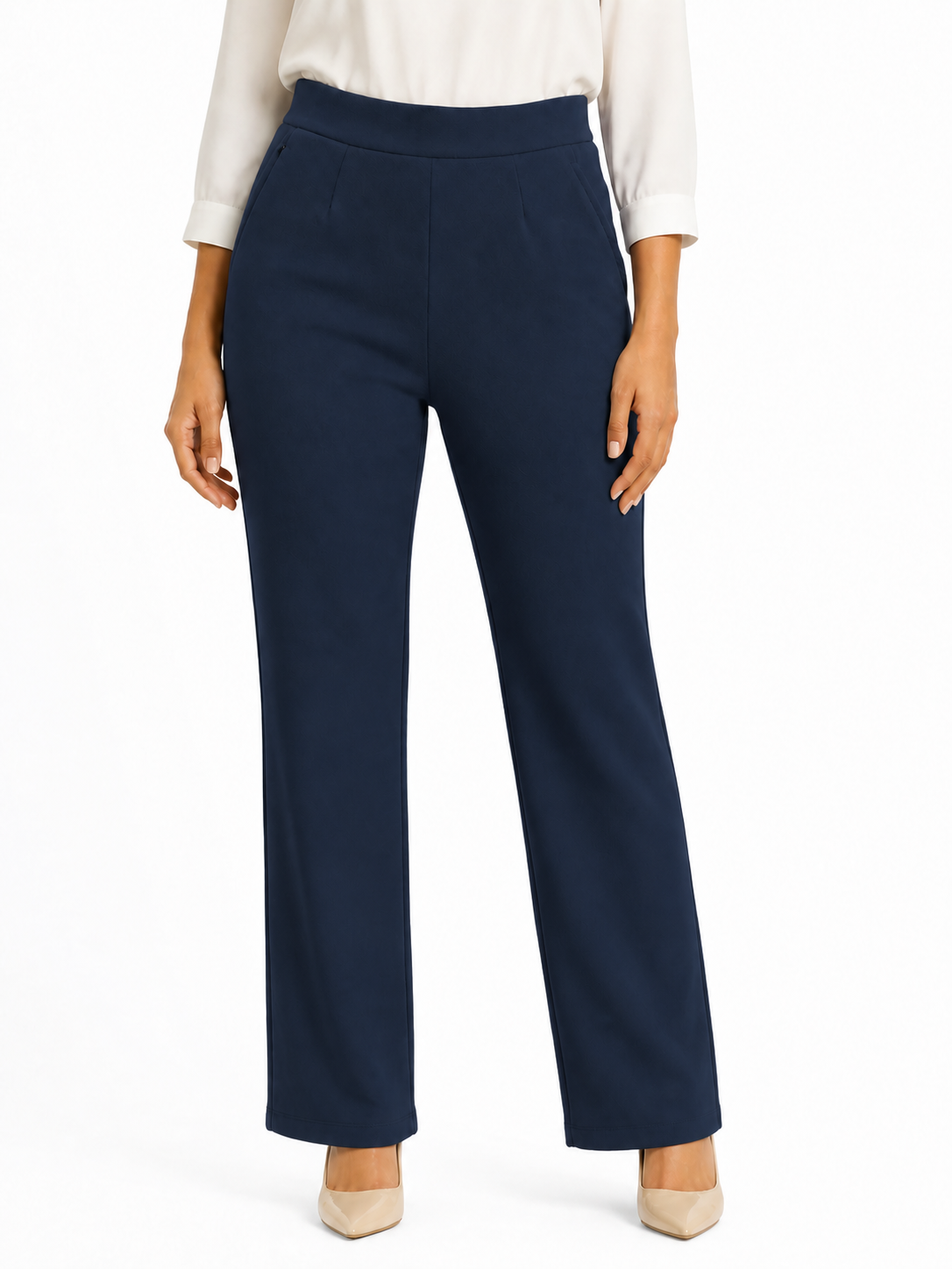 Women's Office Pants High Waist Wide Leg Trousers