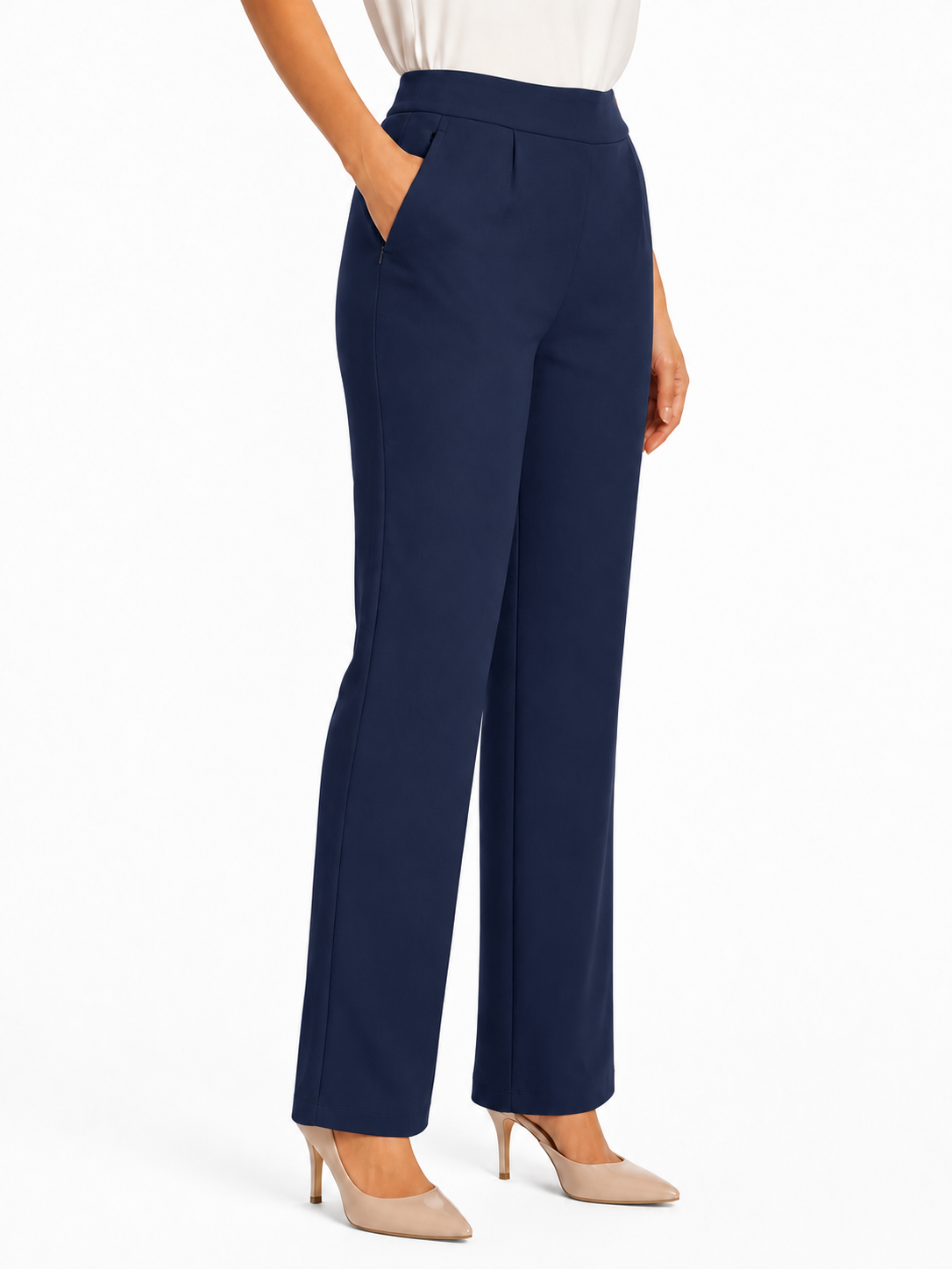 Women's Office Pants High Waist Wide Leg Trousers