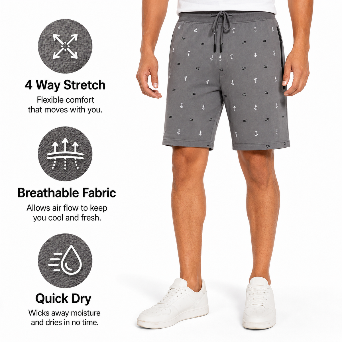 Man's Active Printed Bermuda