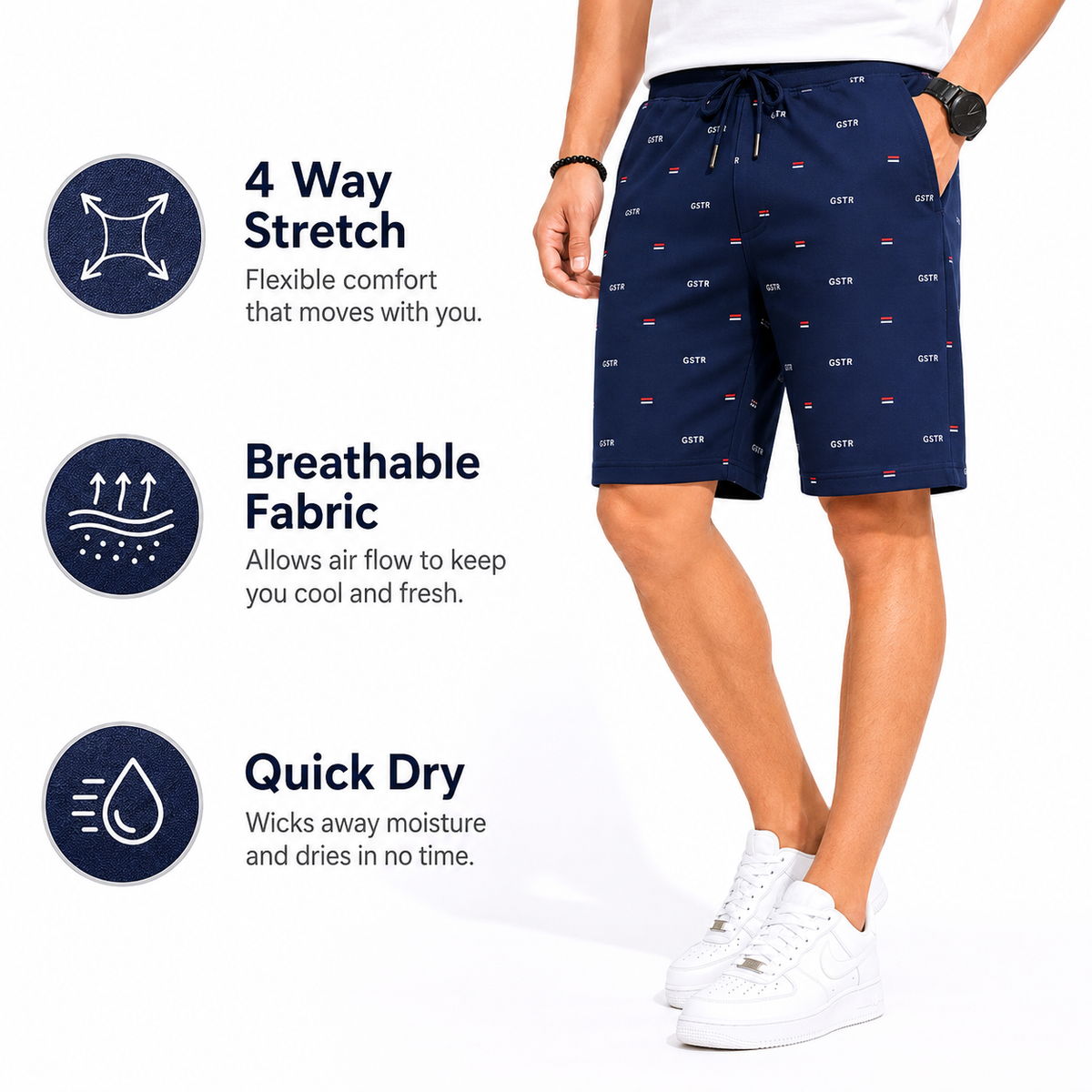 Man's Active Printed Bermuda