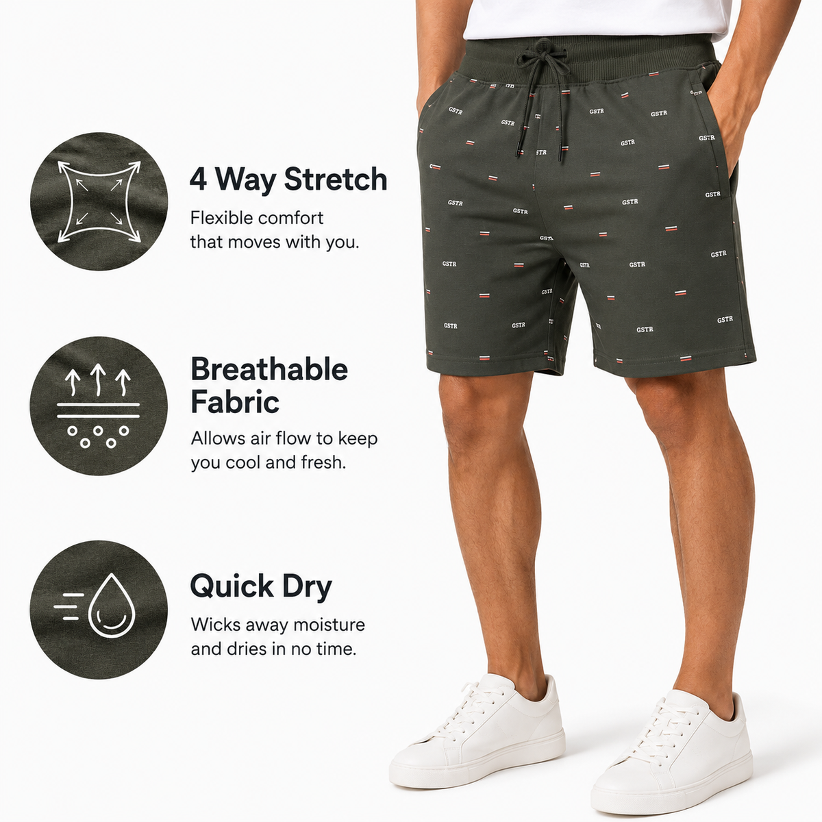 Man's Active Printed Bermuda